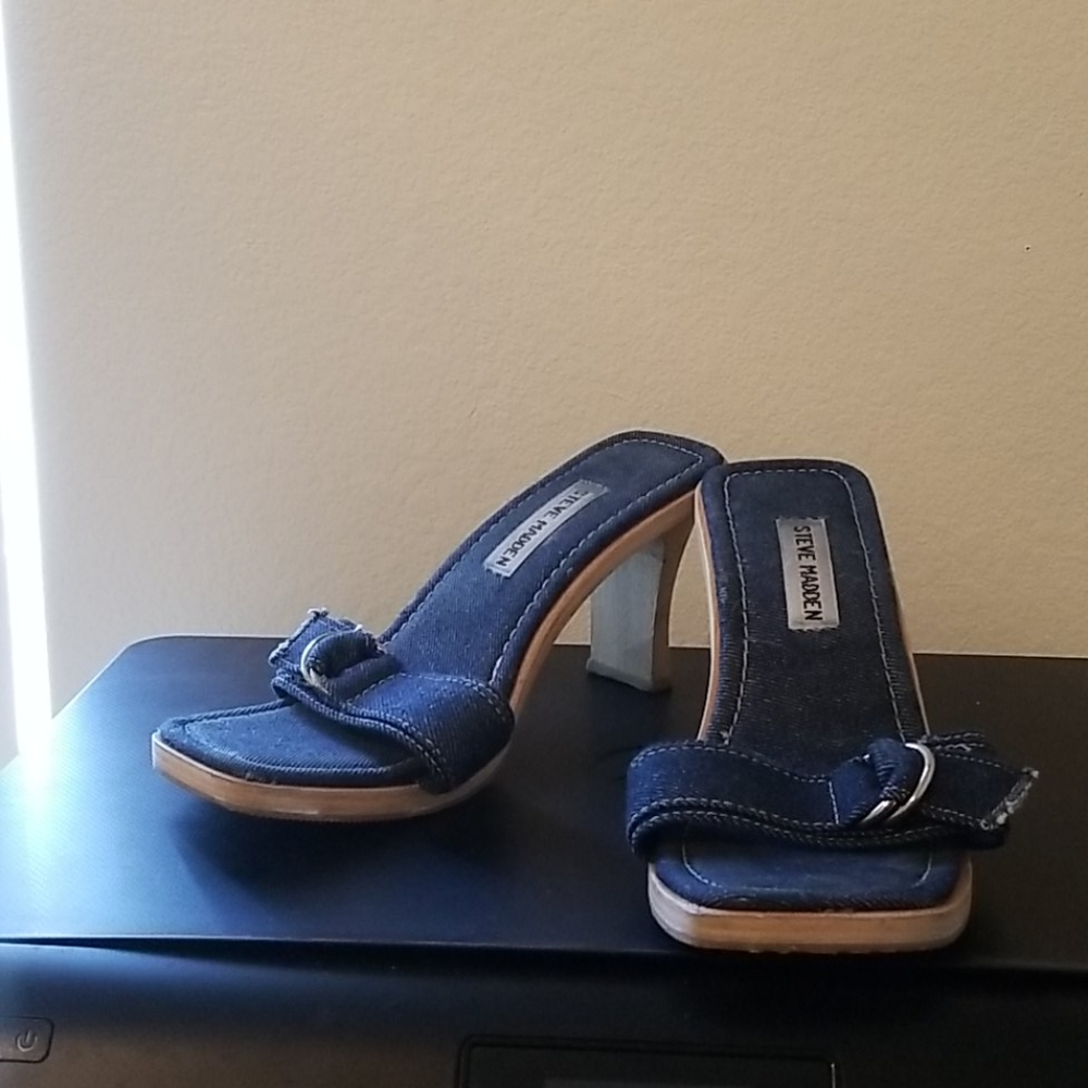 Steve Madden Denim Heels Size 8